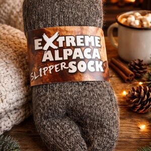 Extreme Alpaca 75% Alpaca Wool Slipper Socks Thermal Cozy Cabin Winter Socks.